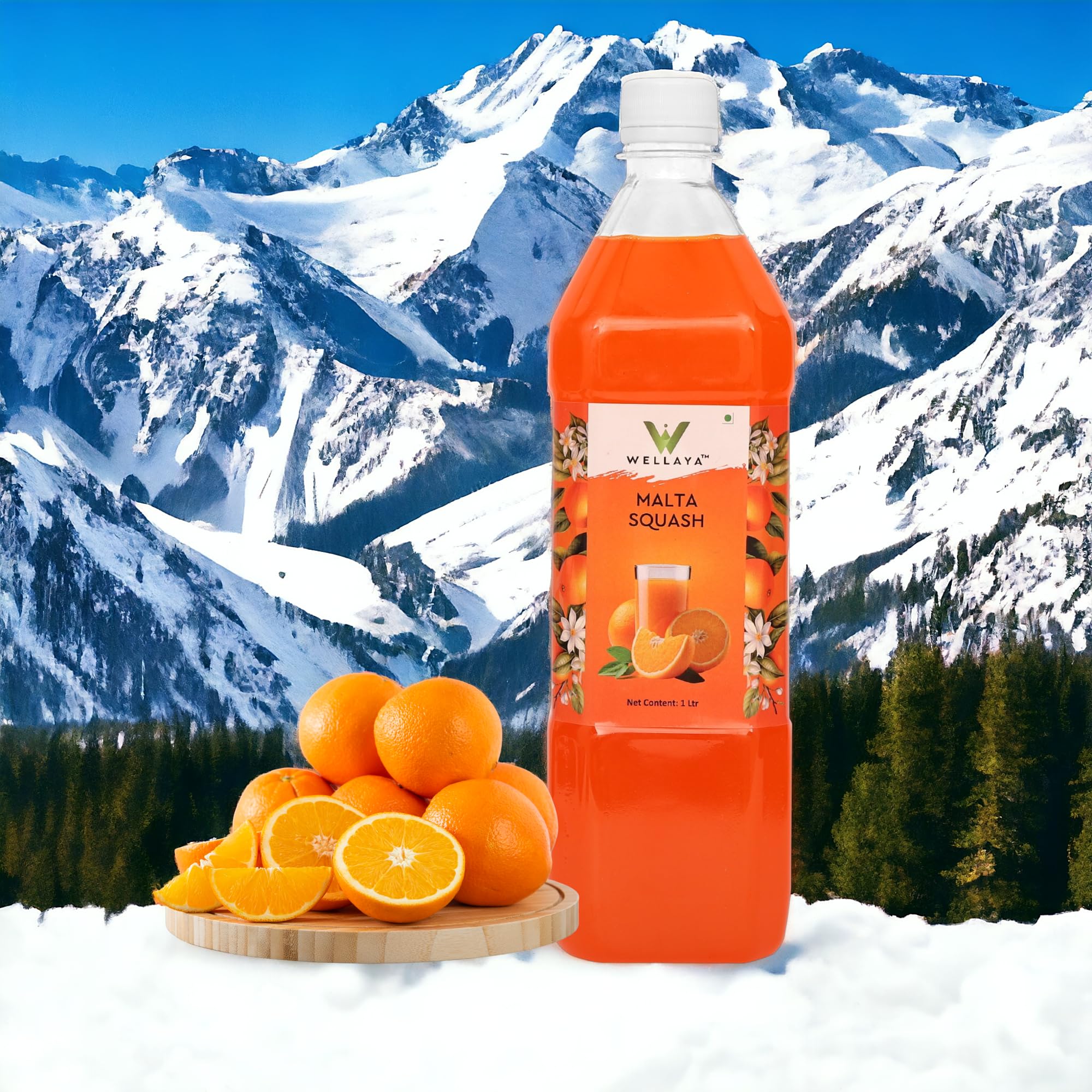 Wellaya Malta (Himalayan Sweet Orange) + Buransh (Rhododendron) | Squash, Syrup, Sharbat | Concentrate | No Artificial Flavours & Color | Welcome Drink | Sharbat | summer cooler | (1+1 Ltr) 2