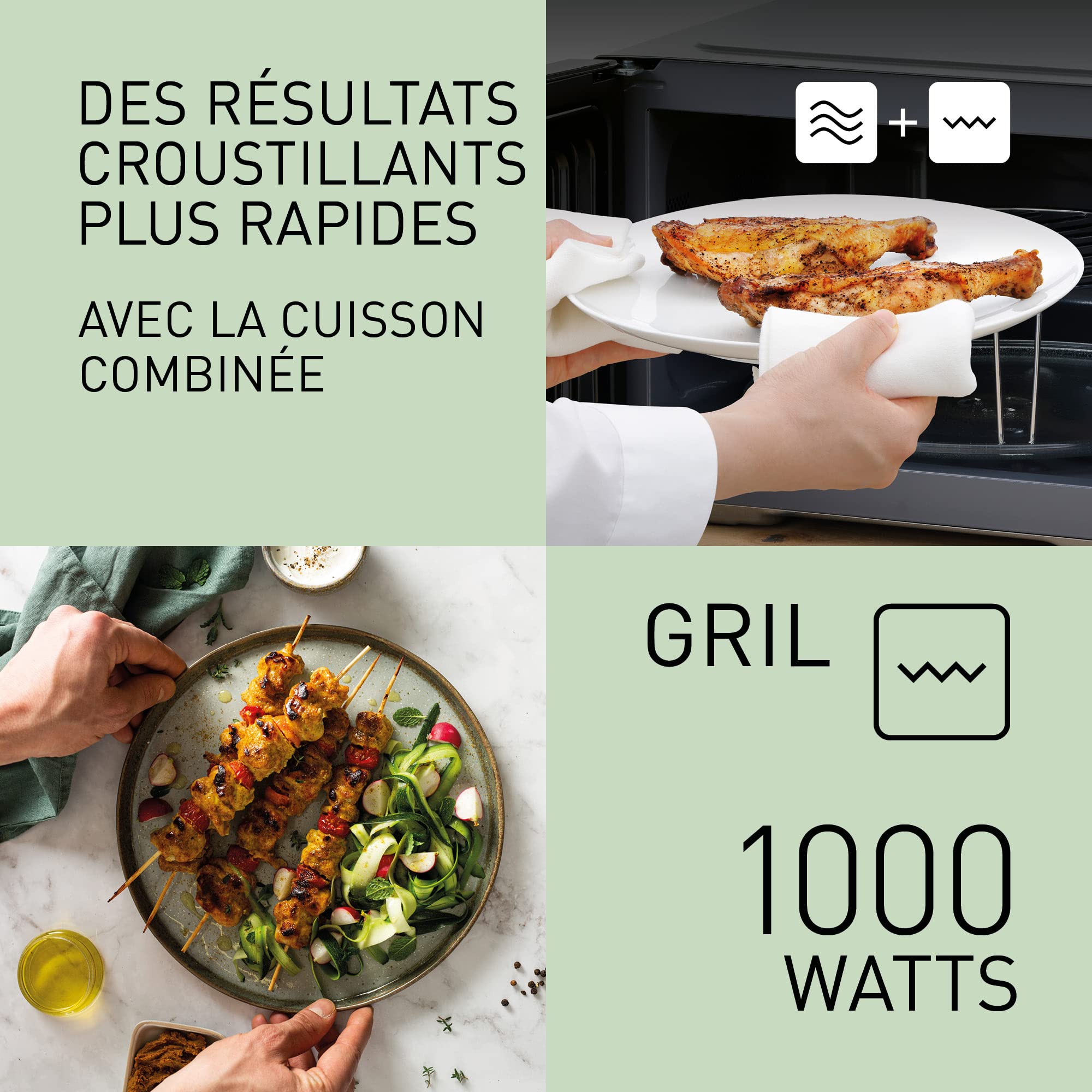 Panasonic NN-K36NBMEPG, Four à Micro-Ondes grill, 24 Litres, Puissance 900W, 8 Programmes Automatiques, Double Technologie de Cuisson, Fonction Quick 30, Noir