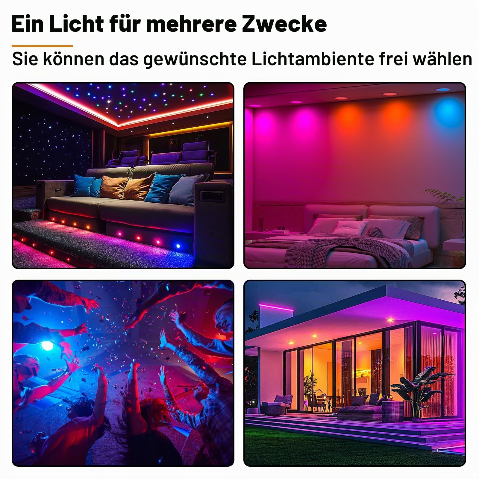 ChangM LED Einbaustrahler RGBW mit Fernbedienung 7W, LED Spots 230V Deckenspots IP44 Einbauspots Flach 2700K-6000K Dimmbar mit Farbwechsel Für Badezimmer Küche 3inch 68mm-85mm 12er-Pack