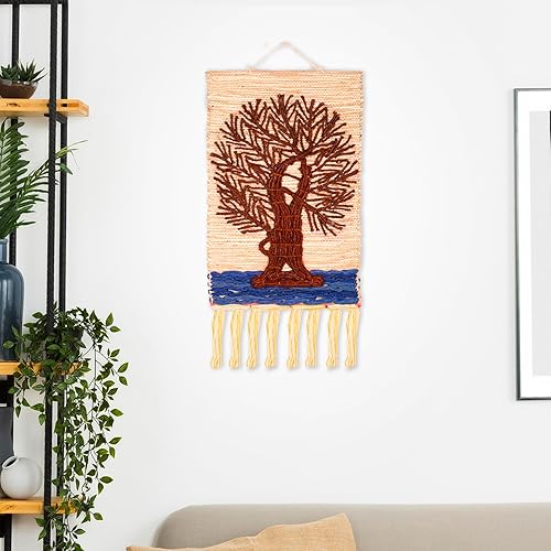 Miniatura 2 de Tarini Gallery Tapiz tejido a mano de yute para colgar en la pared, arte para ver el hogar, paisaje natural para decoración de oficina en casa y