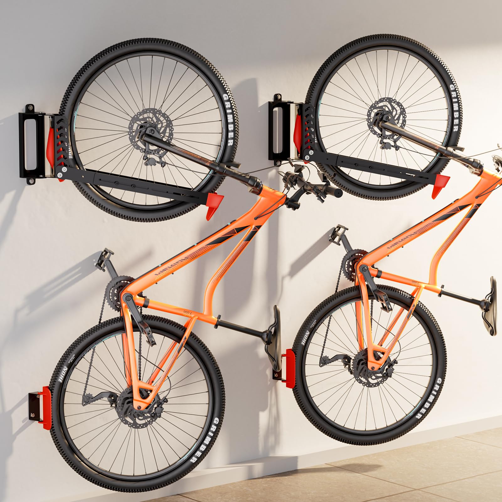 Amazon.com: 2-Pack Swivel Bike Rack Wall Mount, Bike Hangers for
