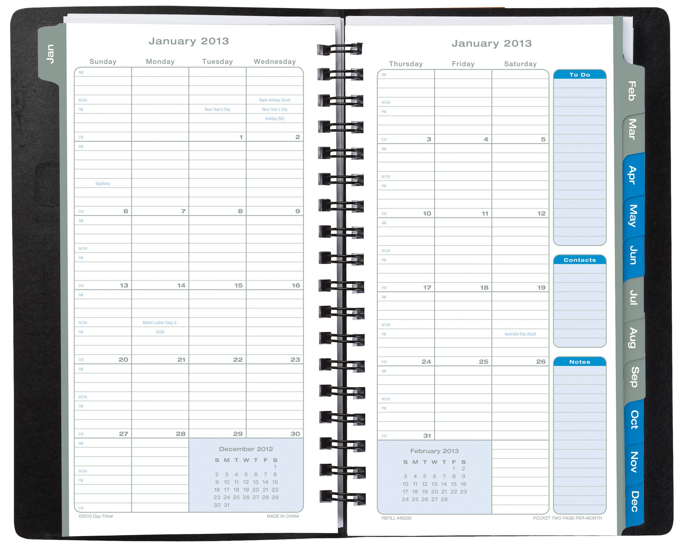 Day-Timer Essentials Monthly Pocket Wire-Bound Planner, Brown, 4.125 x 6.75 x .625 Inches, January 2013 Start (D45202-1301)