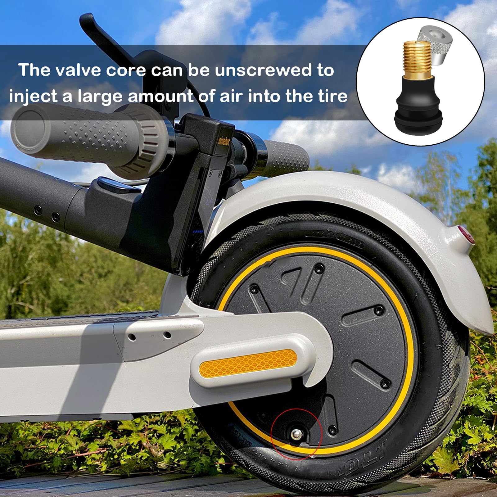 Kit Valvole Tubeless Per Pneumatici – 2 Pezzi In Gomma E Lega, Adatto A Scooter Elettrici, Bici, Moto E Auto