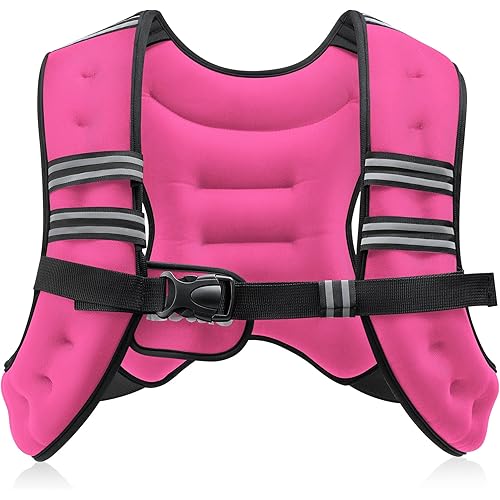 ZELUS Weighted Vest, 6lb/8lb/12lb/16lb/20lb/25lb/30lb Weight Vest with Reflective Stripe for Workout, Strength Training, Running, Fitness, Muscle Building, Weight Loss, Weightlifting