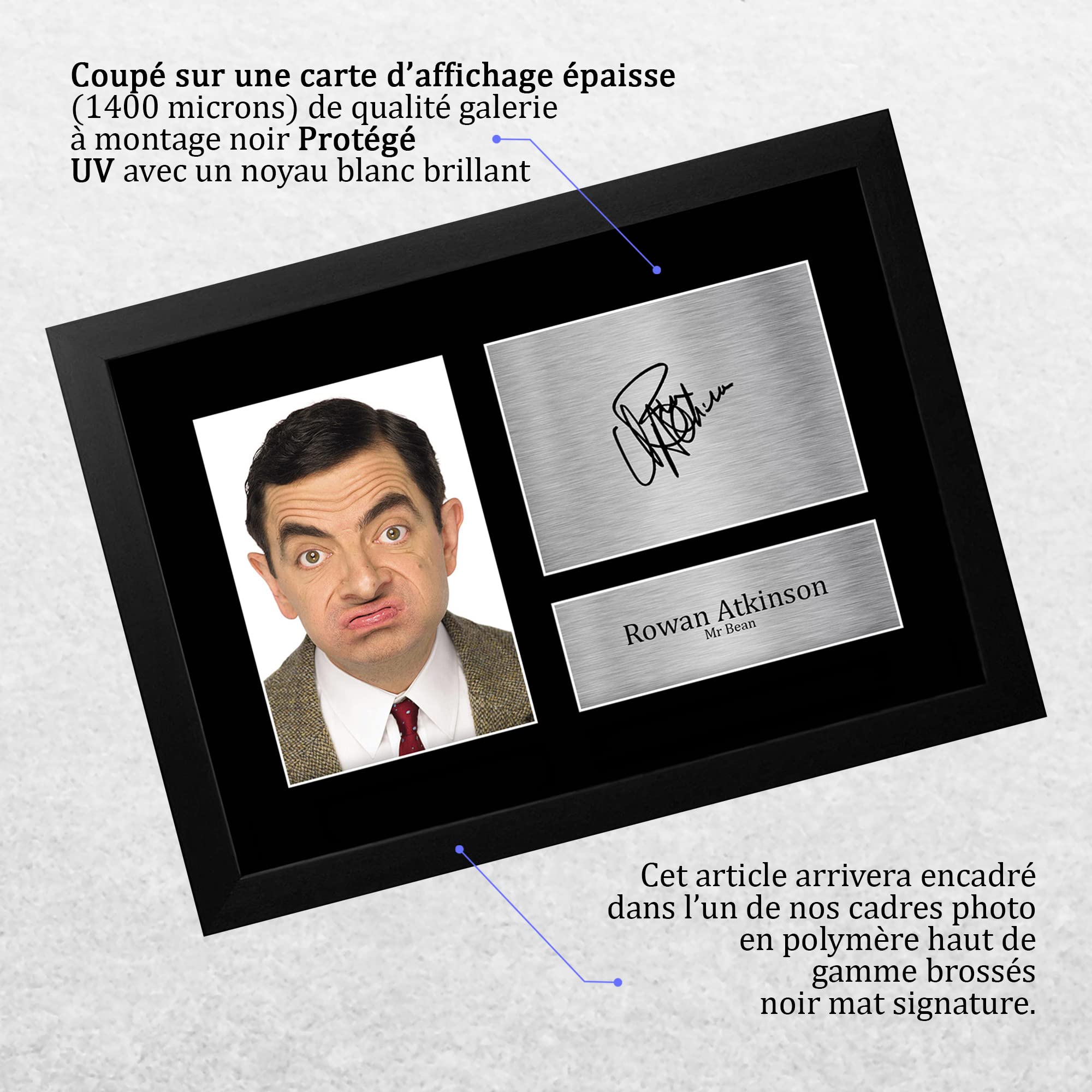 Mr Bean Cadeaux Imprimé Signé Autographe Photo A4 Encadré