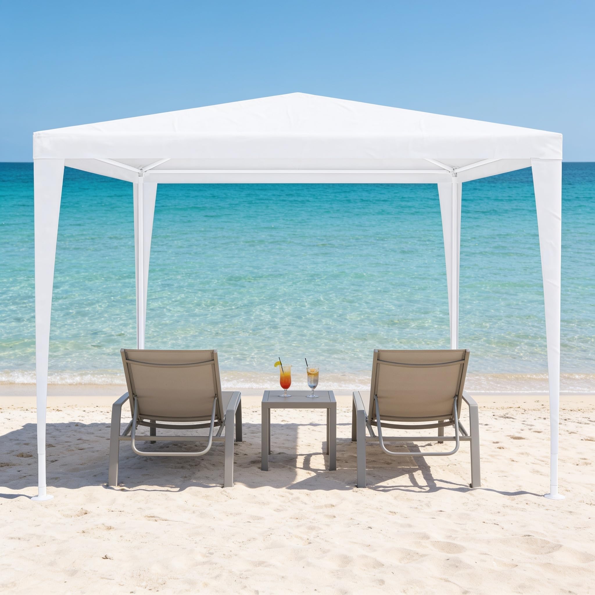 Gazebo 3x3 m Struttura Acciaio Copertura PE 110 gr/m² Impermeabile UV Bianco