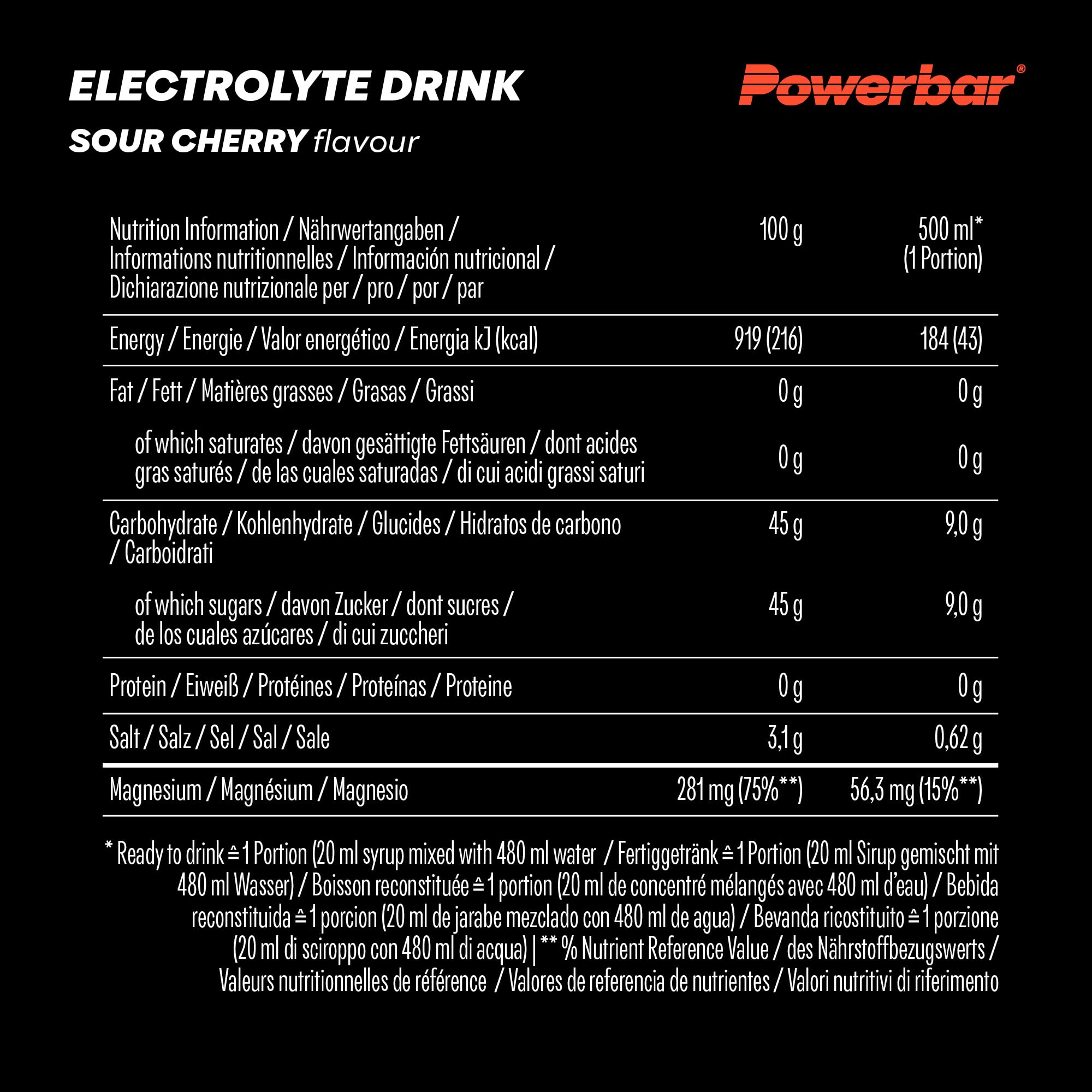 Electrolyte Drink (1000 ml) Sour Cherry