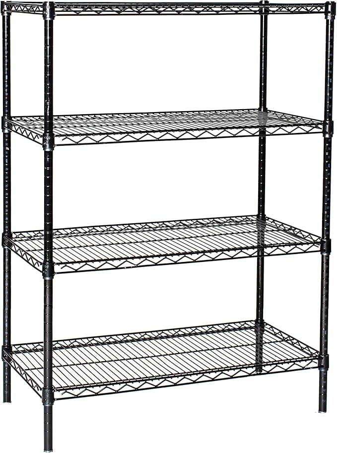 Omega 4 Tier Shelving Unit Heavy Duty NSF Wire Shelf Metal