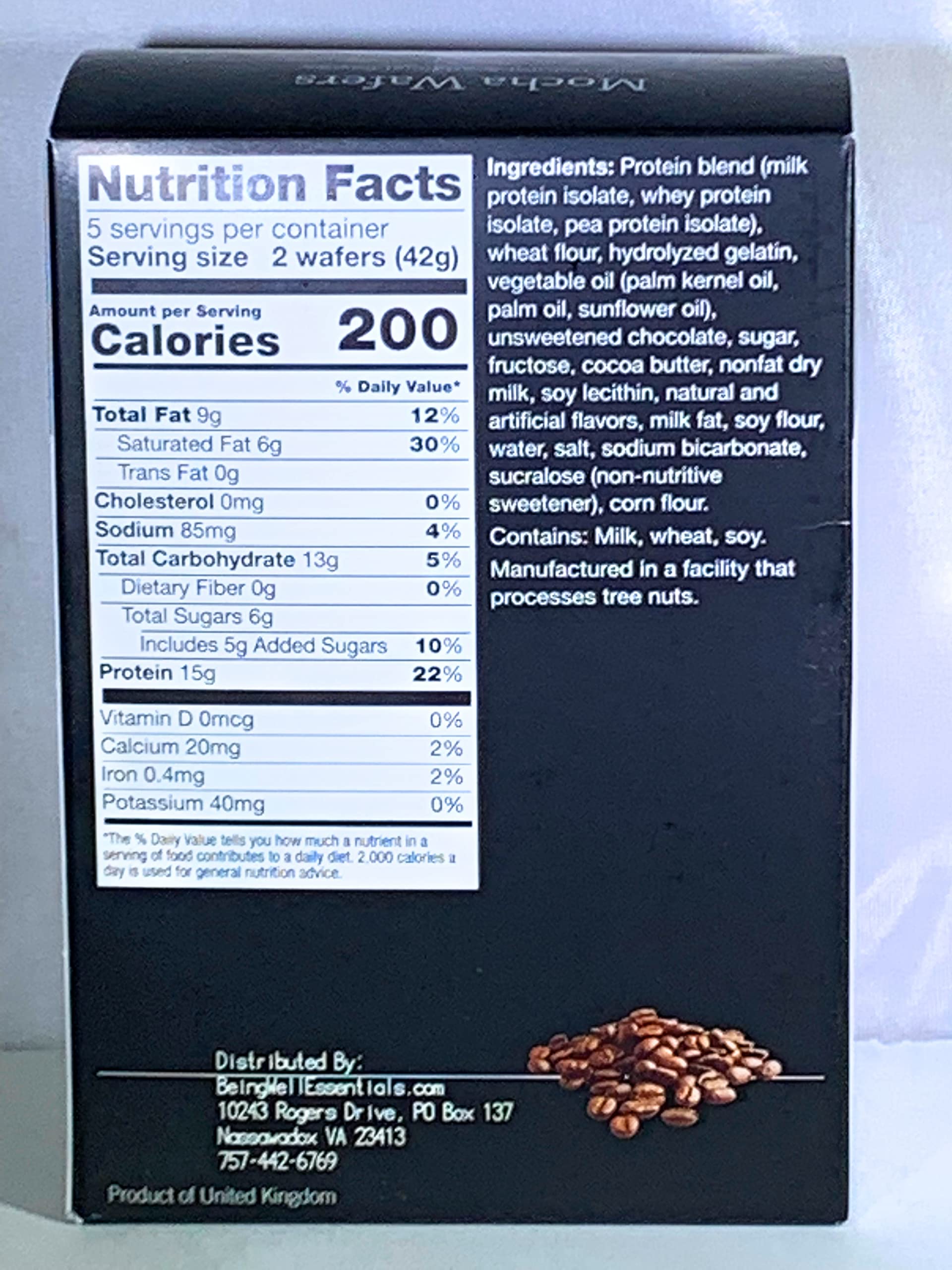 Proti King High Protein Diet Wafers - Mocha - 5 Servings by Being Well Essentials