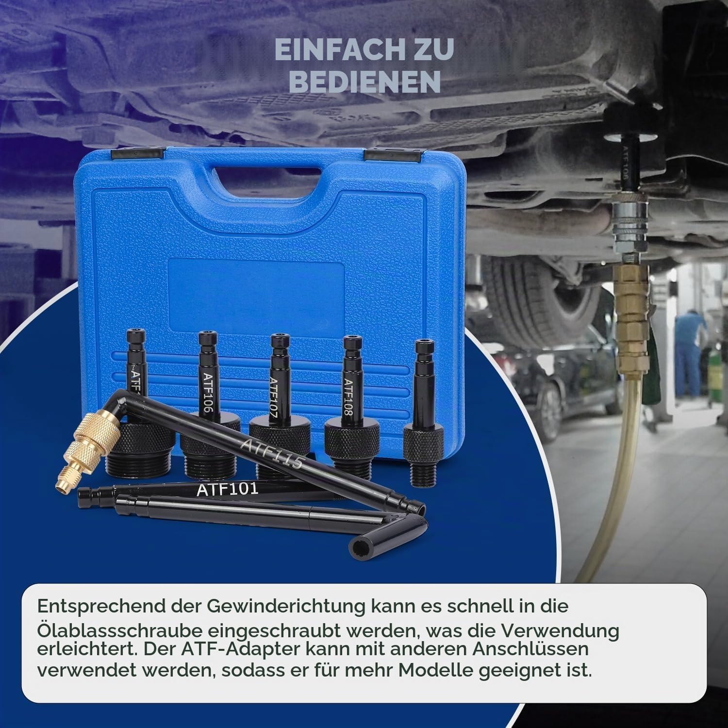 27tlg ATF Adapter Set, Getriebeöl Einfüllgerät, Öleinfüller Adapter Befülladapter, Befüllgerät Automatikgetriebe Ölpumpenadapter für Mercedes-Benz, für BMW, für VW, für Audi, für Ford usw