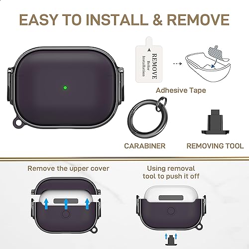 Miniatura 6 de Maxjoy Funda para AirPods Pro de 21 generación con cerradura, bonita funda protectora rígida para AirPods Pro 2, funda protectora para AirPod Pro