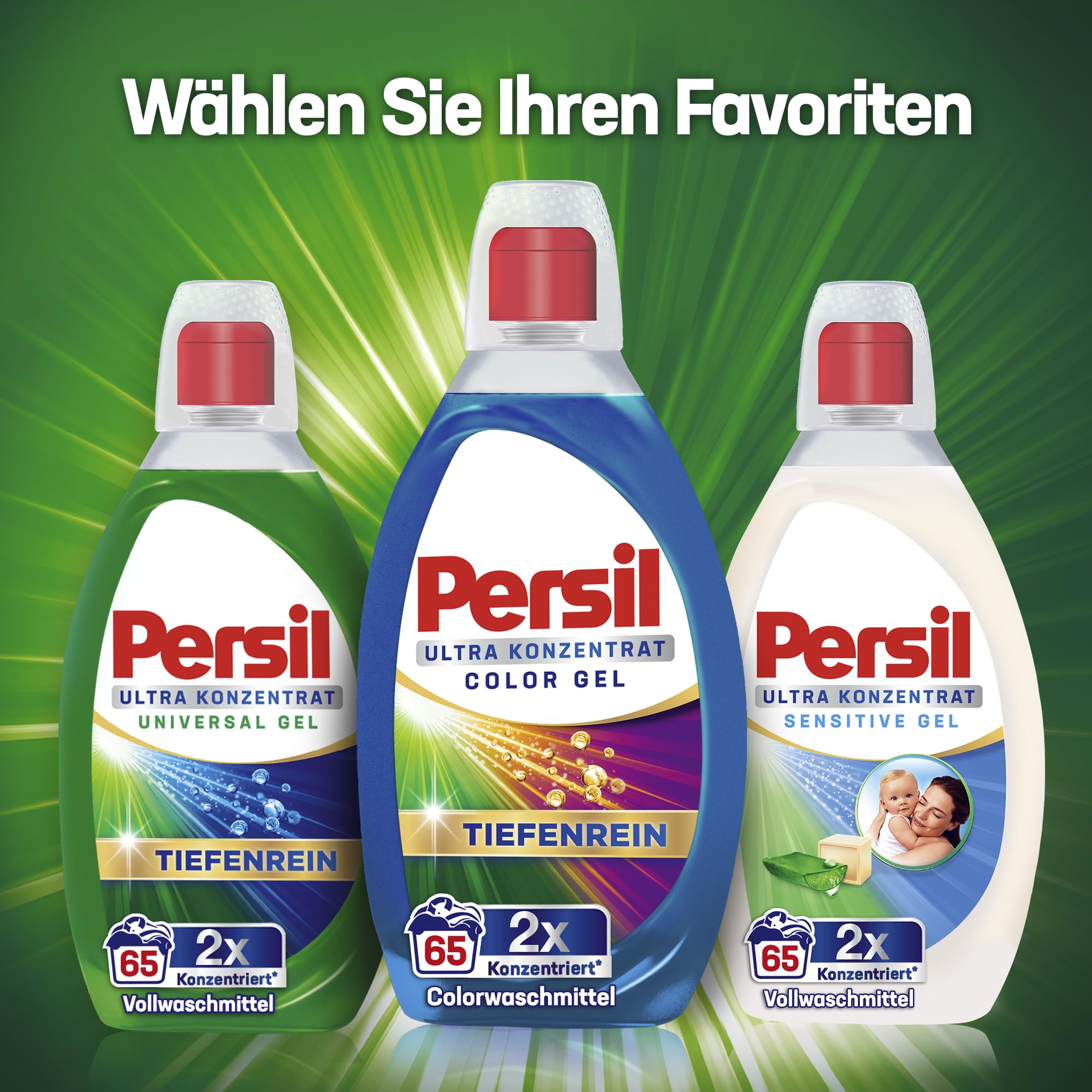 Persil Ultra Konzentrat Color Waschmittel (2 x 65 Waschladungen), hochkonzentriertes Flüssigwaschmittel mit Tiefenrein-Plus Technologie gegen hartnäckigste Flecken