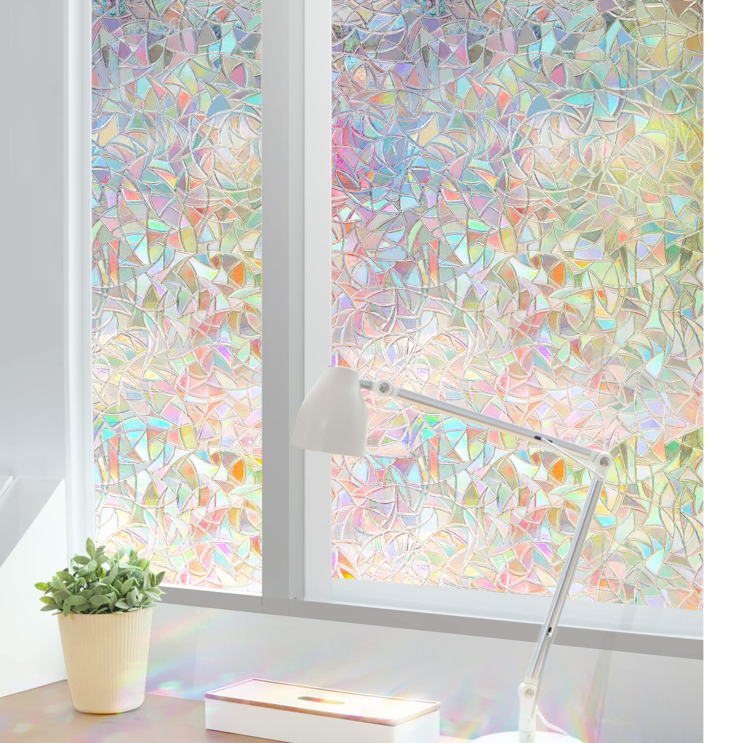 Buy Homein Window Film Privacy,3D Rainbow Window Clings,Self Adhesive