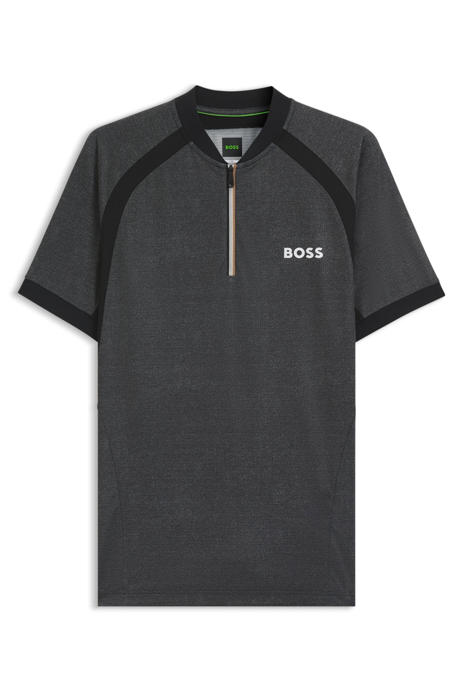 BOSS Herren PL TOC Matchball Slim-Fit Poloshirt aus Mesh-Jersey mit Reißverschluss am Kragen Schwarz001 L