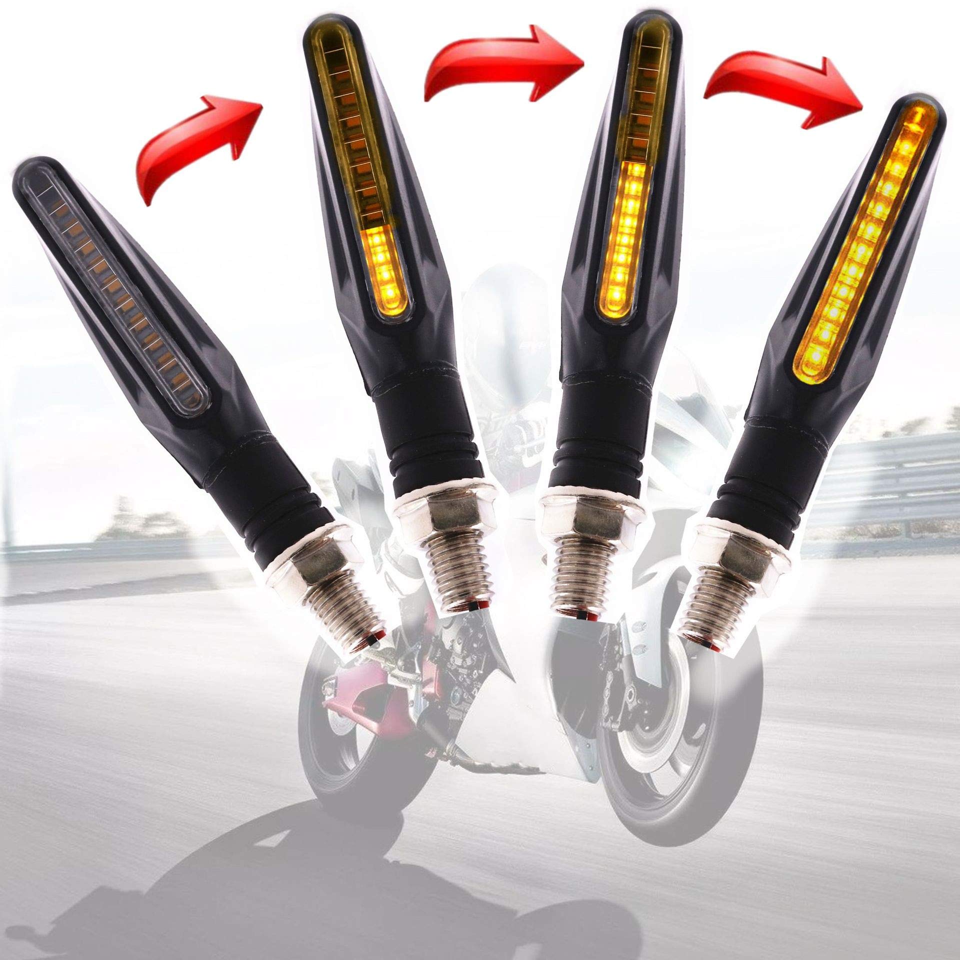 4PCS 12V Motorcycle Flashing Turn Signal Lights Motorbike Turning Indicators Waterproof for Motorcycle Universal