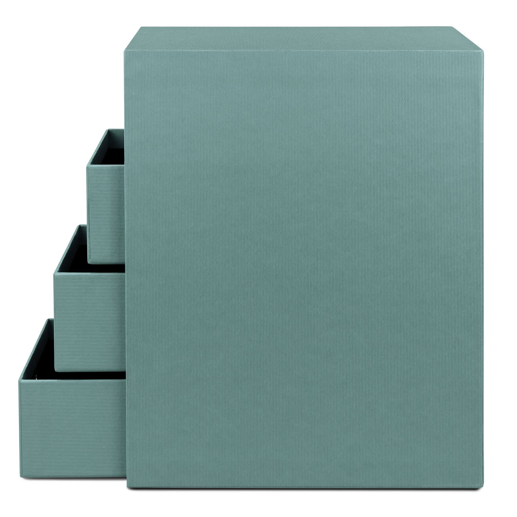 Rössler SOHO 4er Schubladenbox aus Papier | Büro Organizer Schreibtisch | Schubladen Organizer Büro Zubehör & Bürobedarf | Schreibtisch Organizer Box | 18 x 25 x 32 cm | 1 Stück | Farbe: Grün | Opal