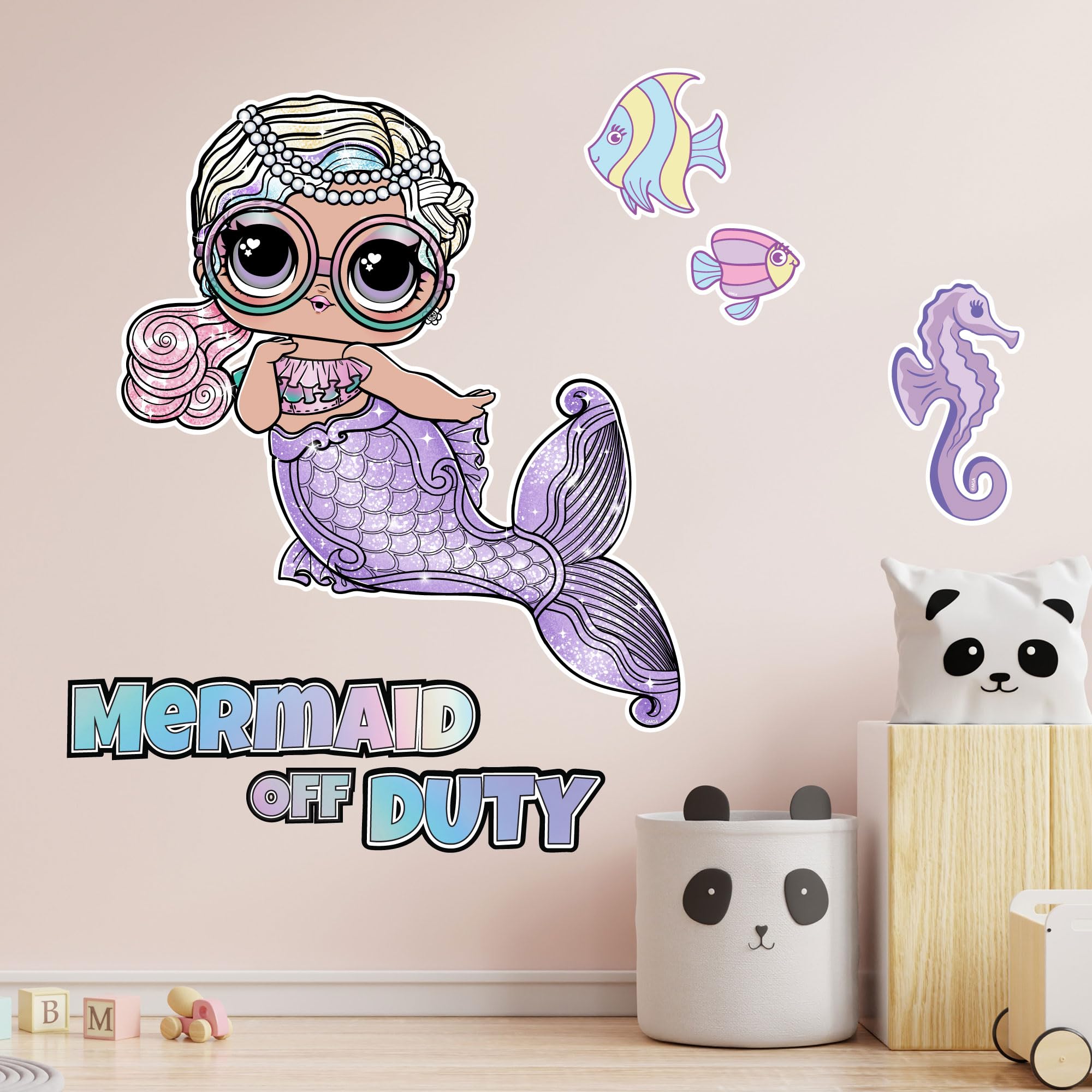 L.O.L Surprise! Wall Sticker - Mermaids Miss Sea Wall Decal Art (90cm Width x 65cm Height)