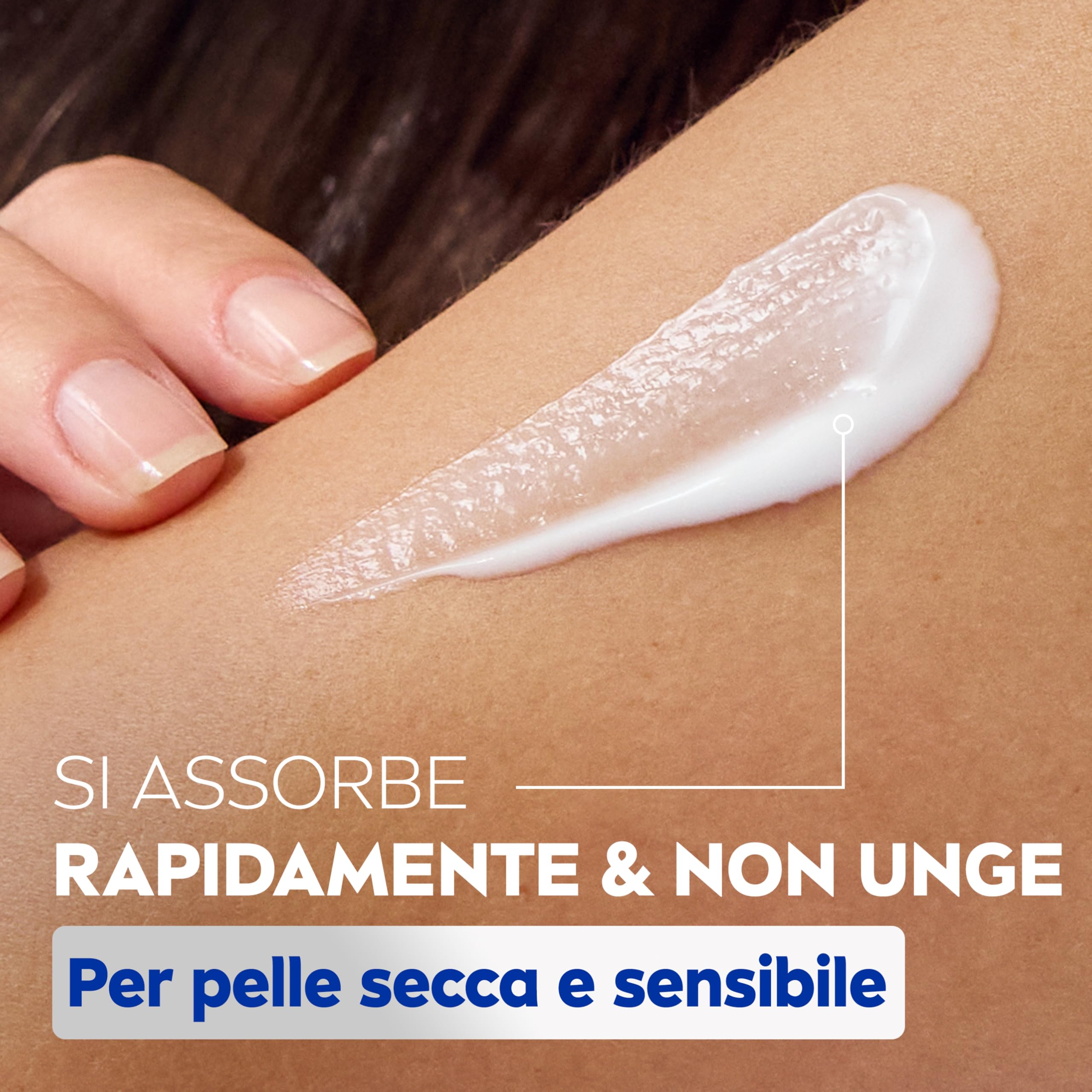 NIVEA Repair & Care Sensitive Senza Profumo 400 ml, Crema multiuso idratante 72H per pelle secca e sensibile, Crema corpo, viso e mani ipoallergenica con 15% Glicerina, Provitamina B5 e Ceramidi
