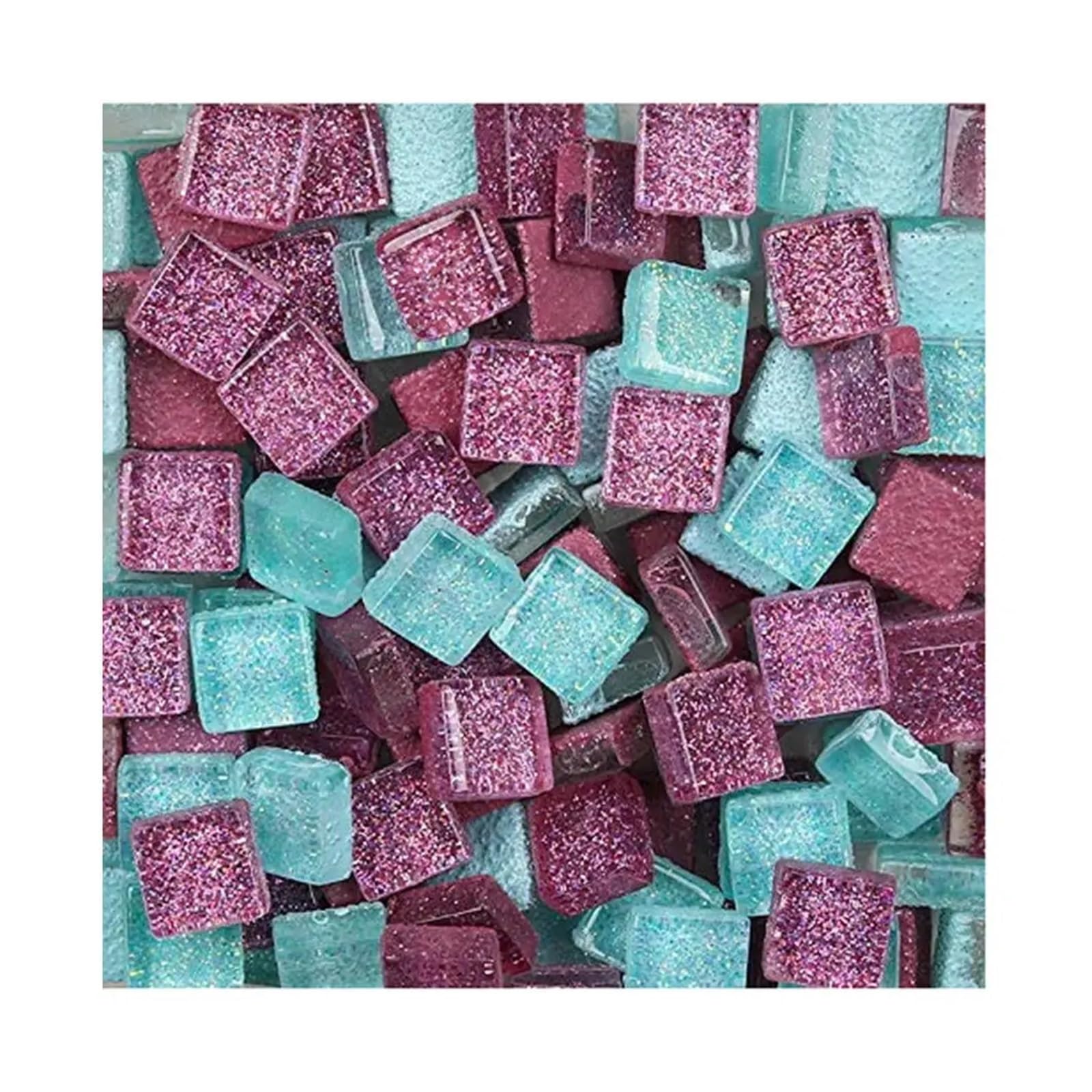 Xulvoz Type4 Mosaic Tiles 300G Diy Mix Color Glitter Glass Mosaic Stones Tiles Pebbles Crafts Material Puzzle For Making Arte
