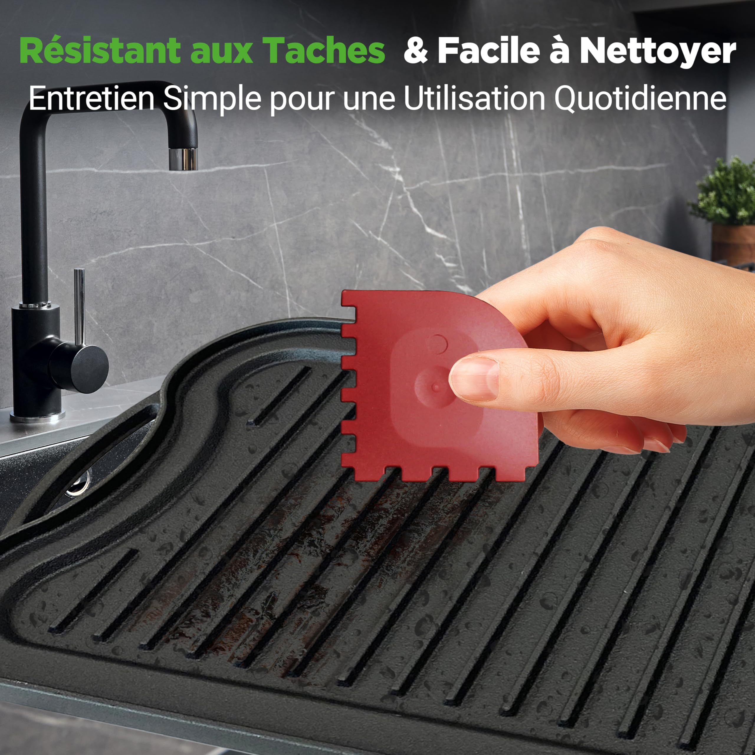 Nutrichef Plaque à Griller Réversible en Fonte-Plancha-Plancha pour Induction-Côtés Plat et Strié-Extra Large-Compatible Four -Sans PFOA et PFOS- Compatible avec Plusieurs Types de Plaques de Cuisson