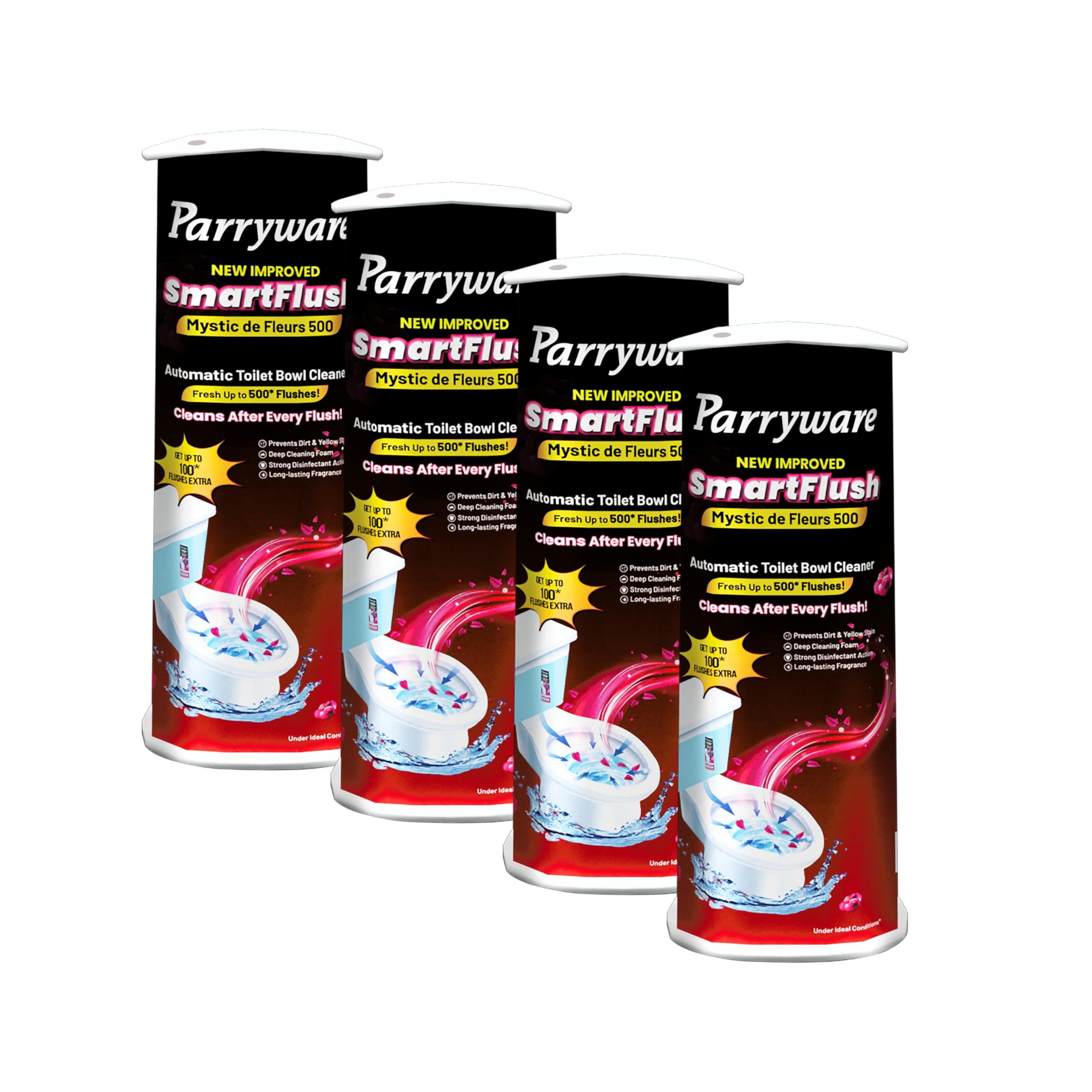 Parryware SmartFlush Mystic de Fleurs 500 - Automatic Toilet Bowl Cleaner upto 500* flushes - 170g (Pack of 4) (B0CB8RCQJS) Amazon Price History, Amazon Price Tracker