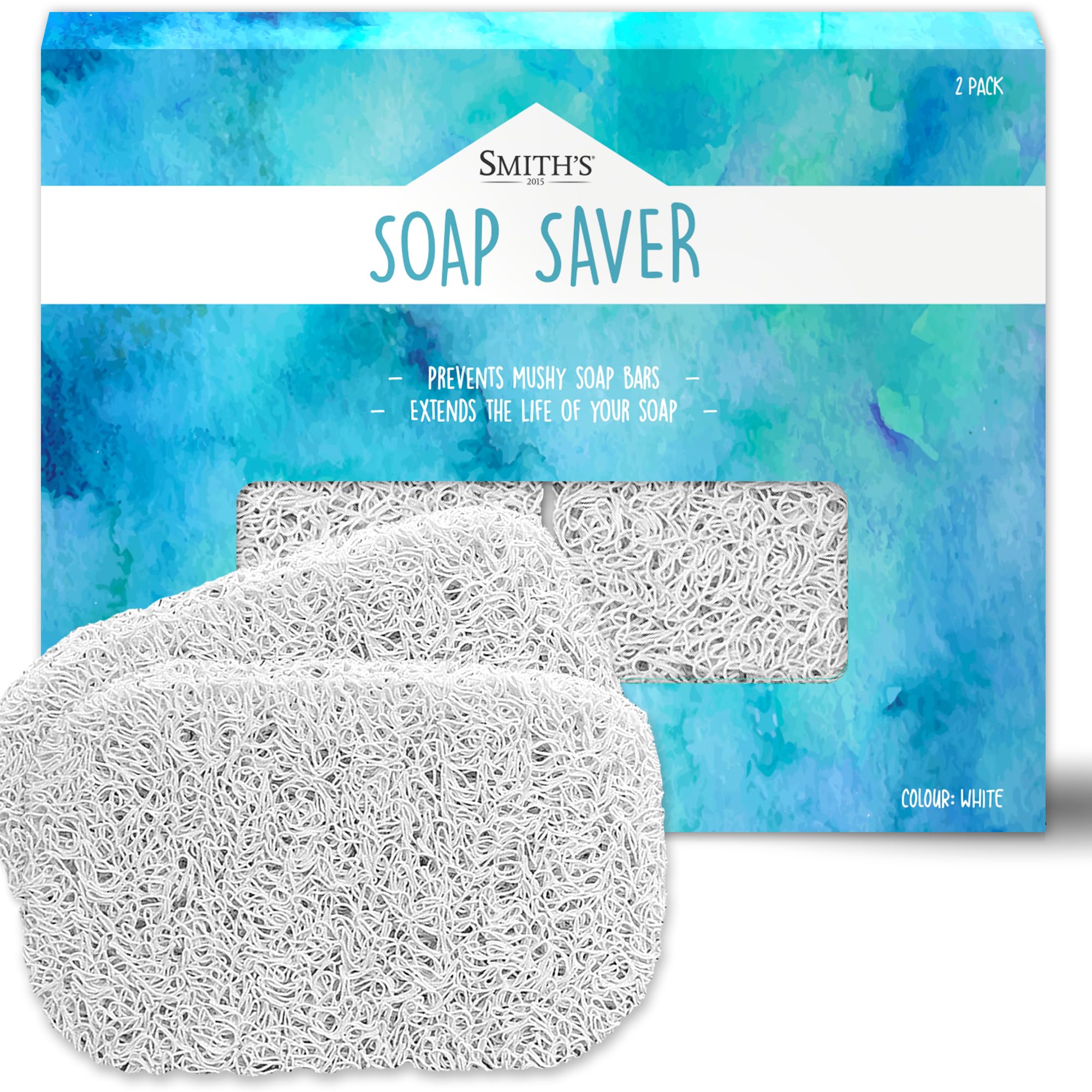 Soap Saver by Smith’s®, White, 14 cm (L) x 8 cm (W) x 1.2 cm (H)