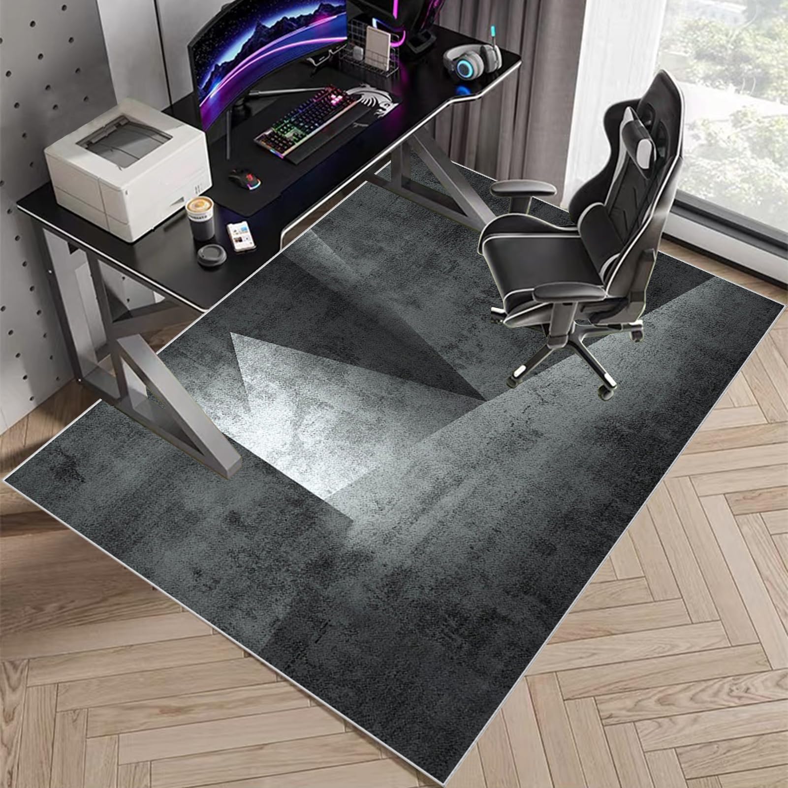 Tapis de chaise de jeu antidérapant 200 x 230 cm, protection de sol durable pour chaise de bureau en bois dur, tapis de chaise de bureau, tapis anti-rayures et antidérapant