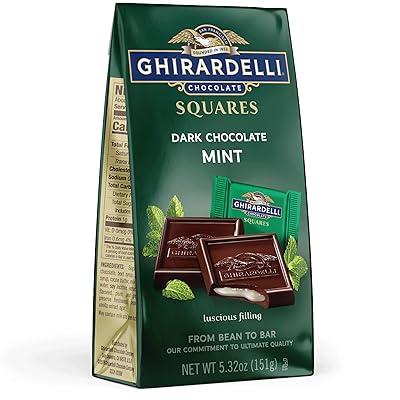GHIRARDELLI Dark Chocolate Mint Squares, 5.32 Oz Bag
