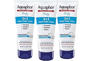 Aquaphor Baby Diaper Rash Cream, 3-in-1 Diaper Rash Relief Cream