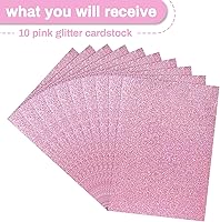 Vista 7 de Sukh Papel de Cartulina con Purpurina Rosa - Papel de Cartulina para Manualidades A4 Grueso Colorido para Navidad, San Valentín, Caja de Regalo