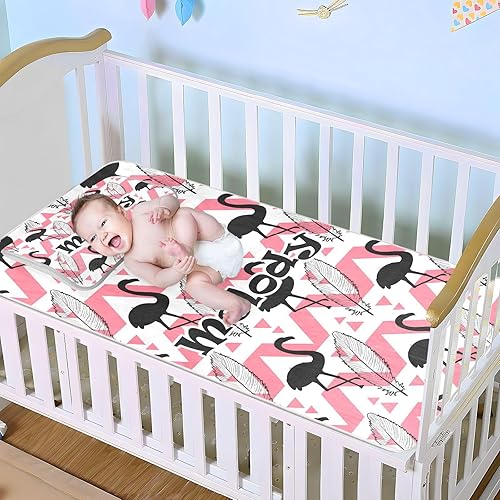 Miniatura 3 de Custom Flamingo Crib Mattress Protector Pad for Boys Girls Baby Ice Silk Mat Bed Toddler Mattress Sheets Cooling Mattress Topper Play Mat for