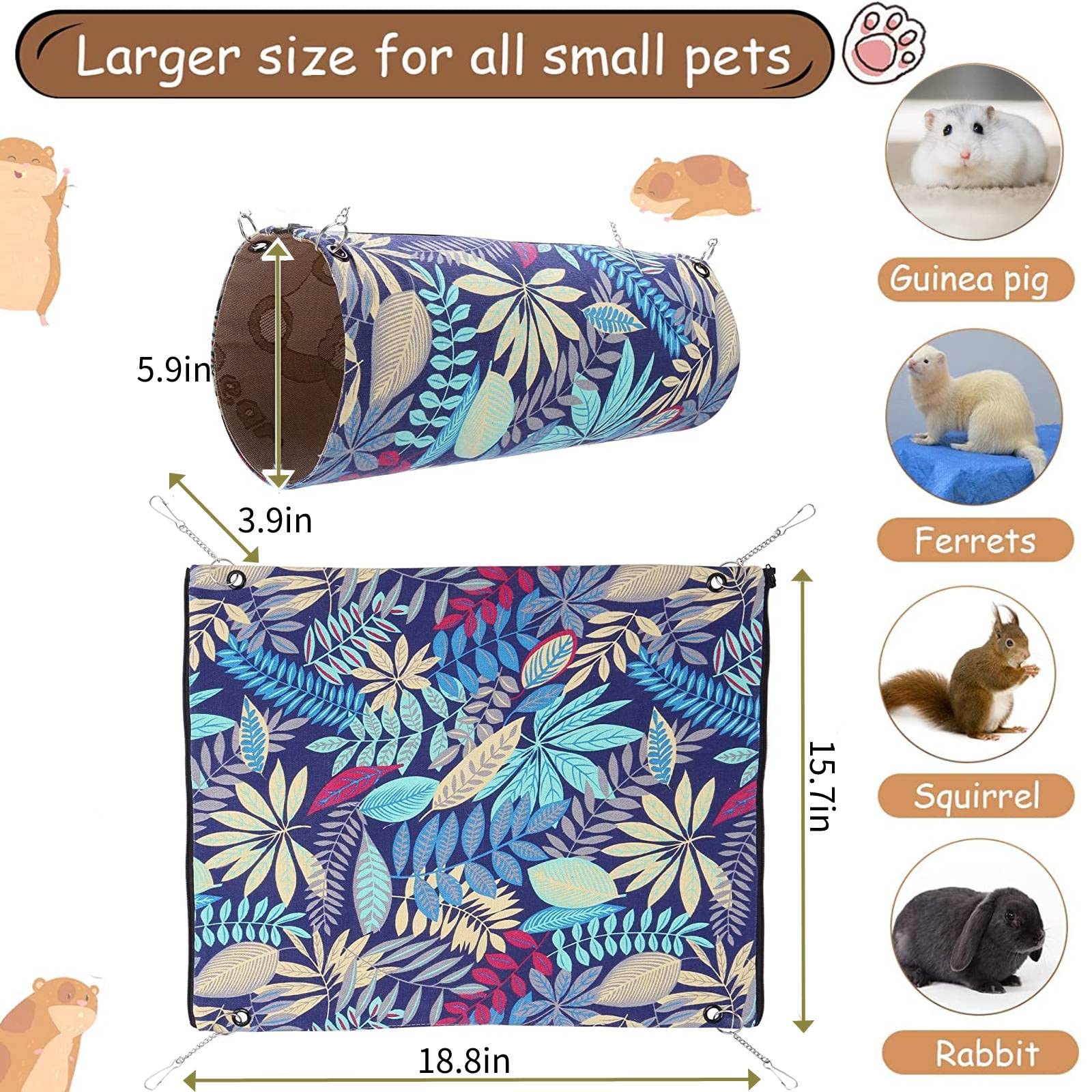 Letto per amaca per criceto, scoiattolo, cincillà, per giocare a riposo, fresco e morbido furetto appeso gabbia accessori - 5