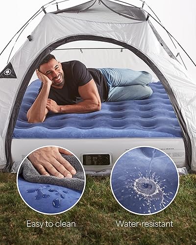 Miniatura 8 de OhGeni Colchón de aire de tamaño individual con bomba integrada, cama inflable elevada de 18 pulgadas de infladodesinflado rápido, colchones