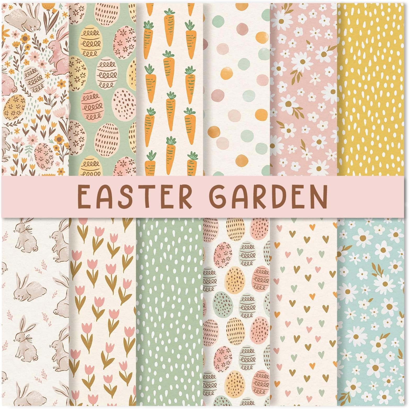 Amazon.com : Konsait 24 Sheets Easter Scrapbook Paper 12x12 Decorative ...