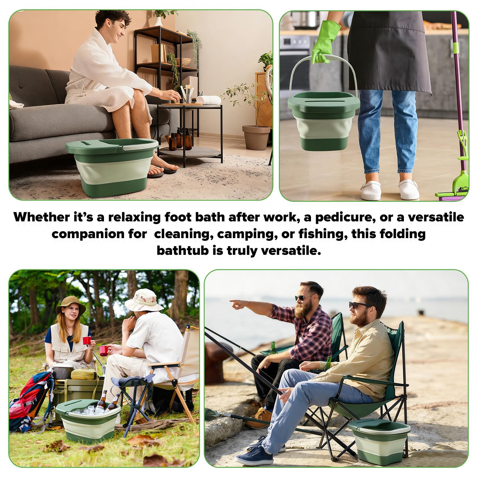 Baignoire pliable 10 en 1 avec fonction massage, limes à pieds en acier inoxydable et râpe pour callosités, bain de pieds pour pédicure professionnelle, bain de pieds bouillonnant pour soulager
