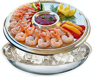 Shrimp Cocktail Serving Dish and Bowl With Ice - Elegant and Large Platt...