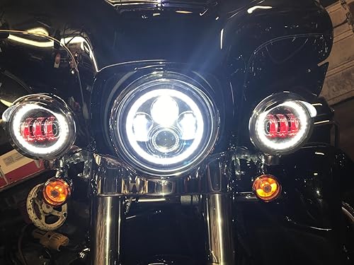 Miniatura 7 de LX-LIGHT lámparas Cree LED para niebla, 2 unidades, cromadas, de 4.5 pulgadas para motocicletas Harley Davidson