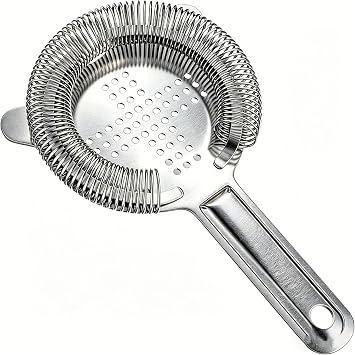 Homestia Hawthorne Strainer for Cocktails - 2-Prong Bar Strainer, Silver