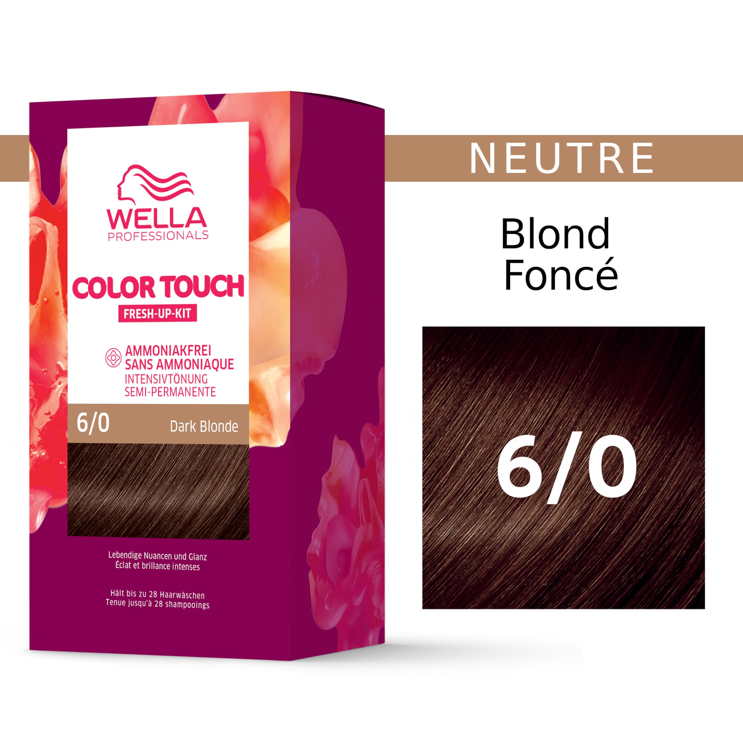 Wella Professionals Color Touch Fresh-Up-Kit - Kit de coloration semi-permanente 6/0 Dark Blonde - Blond Foncé