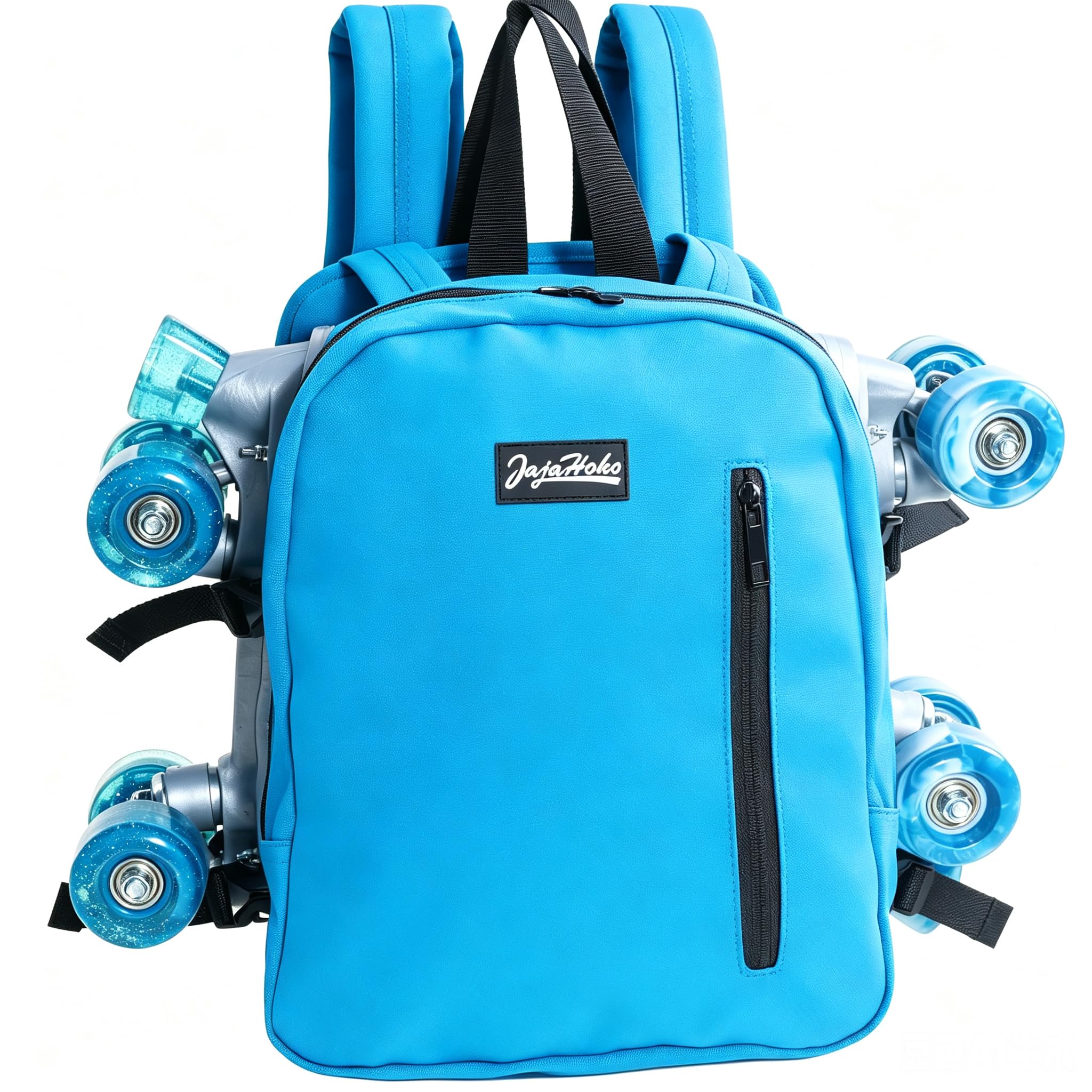 JajaHoho Roller skates bags for Women Men, Multi-functional Sports Backpack for Rollerskates, Ice skates, Inline skates, Skate Gear Storage, Durable and Stylish, 14.5 x 10.5 x 3.5 inches (Aqua Blue)