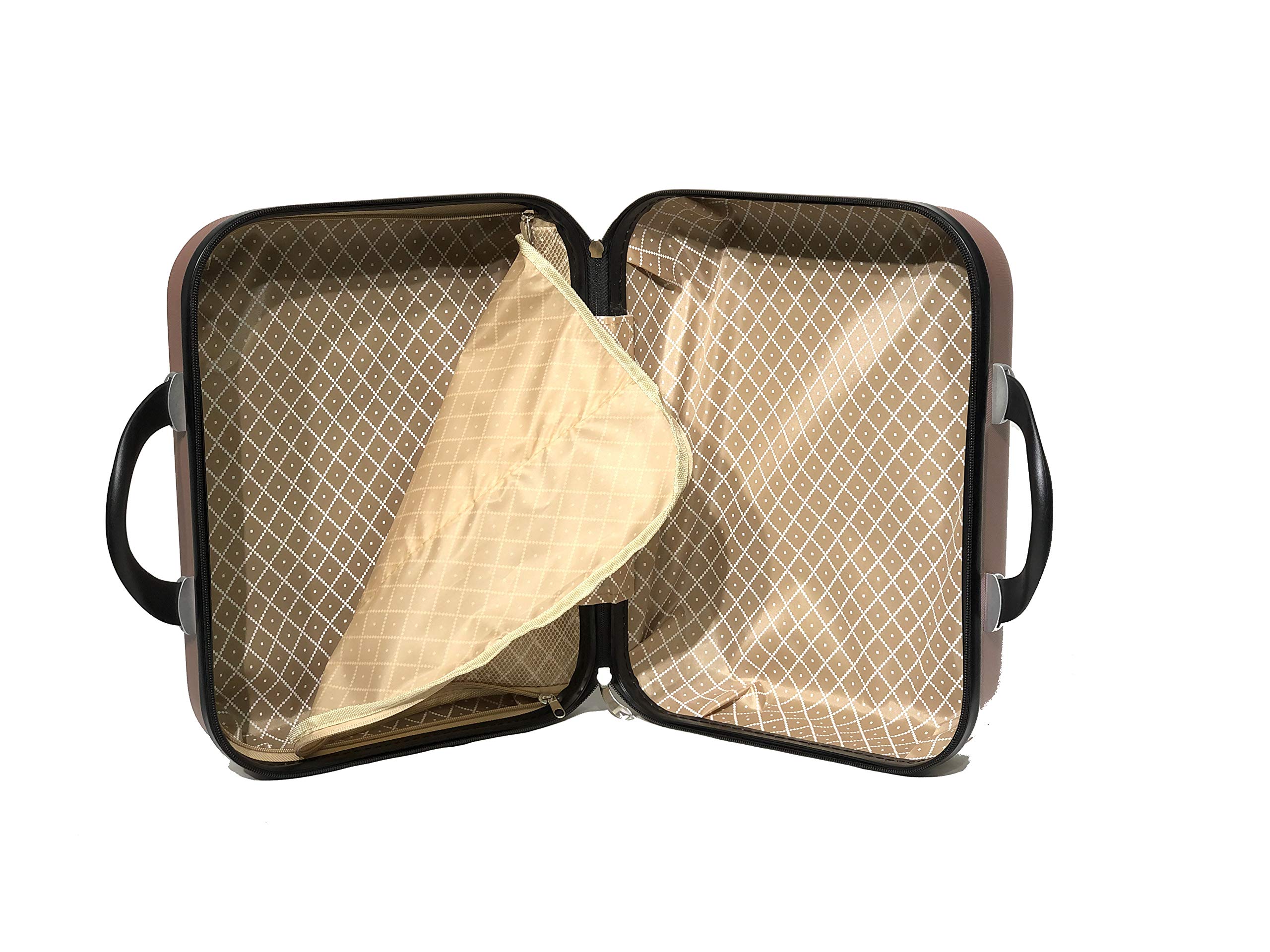 CELIMS - Set Valise 4 pièces Valise Cabine + Valise Moyenne + Valise Grande Taille + Vanity | Set Valise Rigide | Lot de Valise de Voyage | Rose Gold