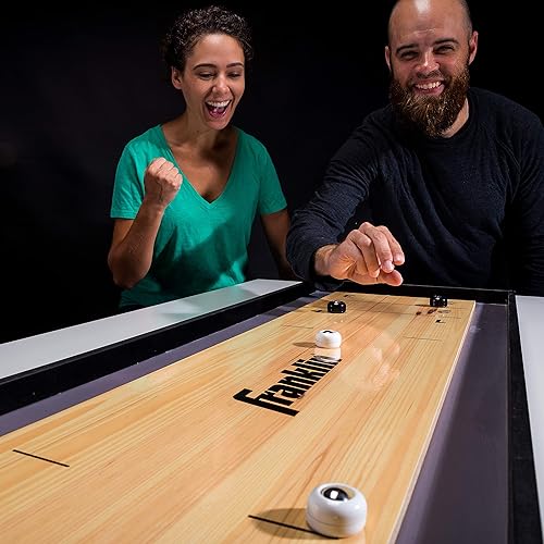Miniatura 7 de Franklin Sports Mesa de Shuffleboard y Curling 2 en 1 - Juego de Mesa Portátil Incluye 8 Mini Discos Rodantes - 45