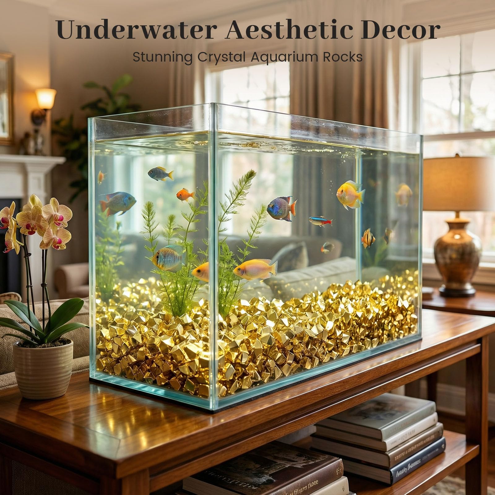 Gold Acrylic Ice Rocks - Vase Fillers & Table Decor -7
