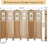 Vista 48 de Panel divisor de habitación de 4 paneles, pared divisora de habitación de 5.6 pies de alto y pantalla de privacidad plegable, panel divisor de pared