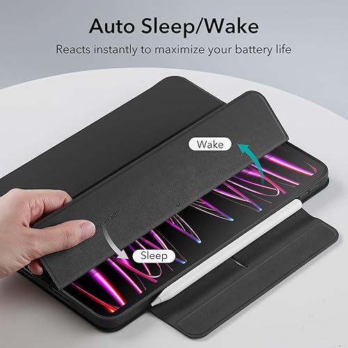 Miniatura 8 de ESR Funda para iPad Pro 12.9, iPad 12.9 Pro Folio Case (20222021, 65 generación) con soporte para lápices, cubierta magnética desmontable, soporte