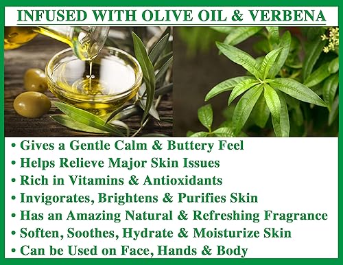 Miniatura 4 de Olivia Care Verbena Premium Jabón de baño y cuerpo en barra  Orgánico, vegano y natural  Contiene aceite de oliva  Repara, hidrata, hidrata y limpia