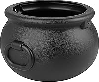 Vista 1 de 11" and 7.4” Package Large Easter Day, St. Patrick's Day, Halloween Black Plastic Witch Cauldron Kettle, Candy Holder, Party Favor Decoration