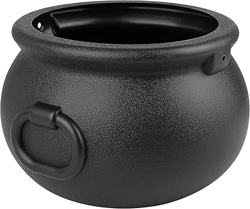 Miniatura 1 de Glocamping Paquete grande de 11 pulgadas y 7.4 pulgadas, para el día de Pascua y Halloween, hervidor de caldero de bruja de plástico negro, soporte
