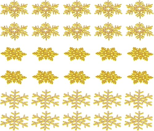 Miniatura 3 de EXCEART Parches bordados de Navidad con copos de nieve, apliques de copo de nieve para planchar en ropa, fiesta, decoración de Navidad,