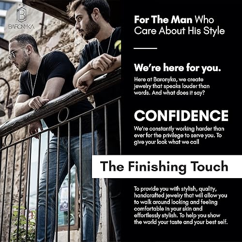 Miniatura 7 de Baronyka Men's Handcrafted Anklet, Wax Cord, Stainless Steel, Adjustable Length, Durable for Everyday Wear and Modern Look (Black Cord Anchor)